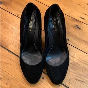 Sergio Rossi Round Toe Suede Pumps